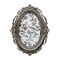 BLYBH Vintage Oval Picture Frame 2.5x3.5 Retro Photo Frames, Tabletop & Wall Hanging Ornate Antique Picture Frame with High Definition Glass, Silver